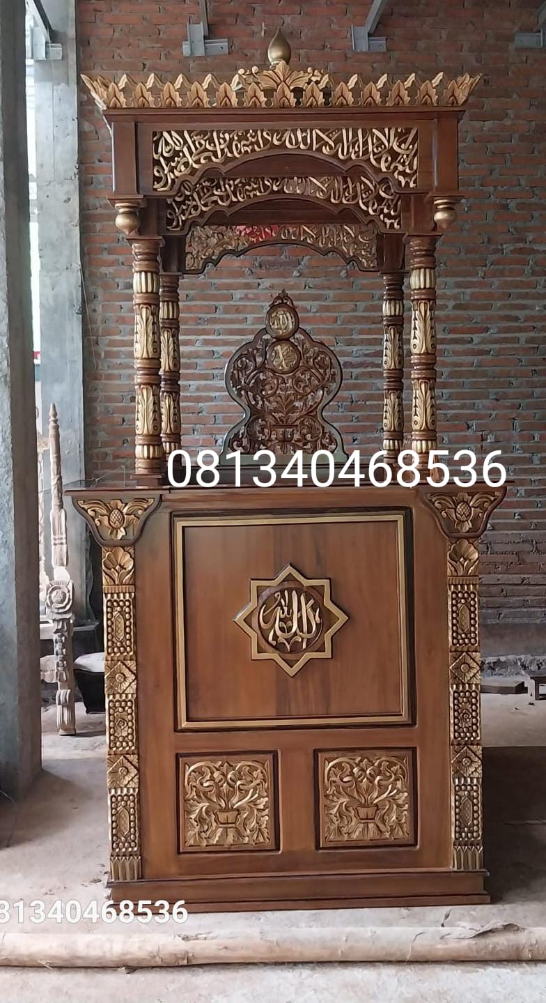 Mimbar Masjid Kanopi Pintu samping 100x150x270cm