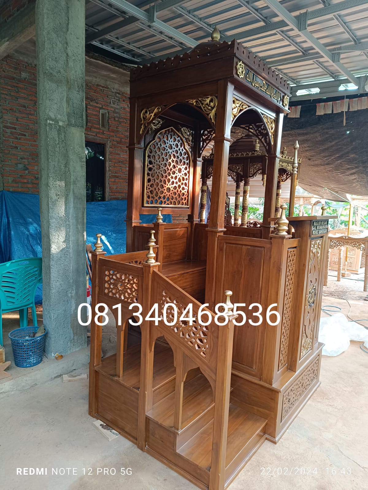 Mimbar Masjid Tangga Samping 160x150x300cm