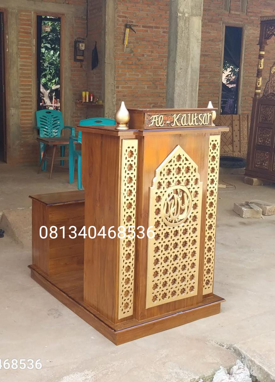 Mimbar Minimalis Masjid dan Musholla 80x70x125cm (1)